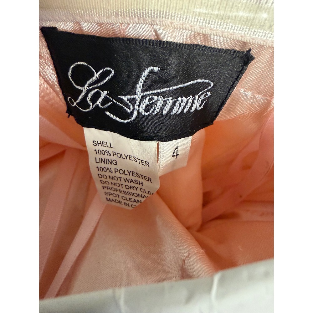 La Femme Pink Chiffon Embellished Sweetheart Neckline Formal Evening Gown 4 - Picture 3 of 5